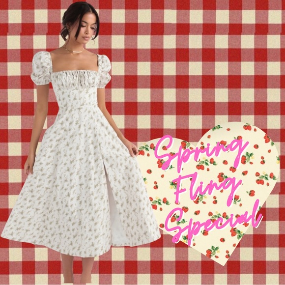 House of CB Dresses & Skirts - NWOT HOUSE OF CB 'Tallulah'Garden Print Puff Sleeve Midi Sundress -XL *44